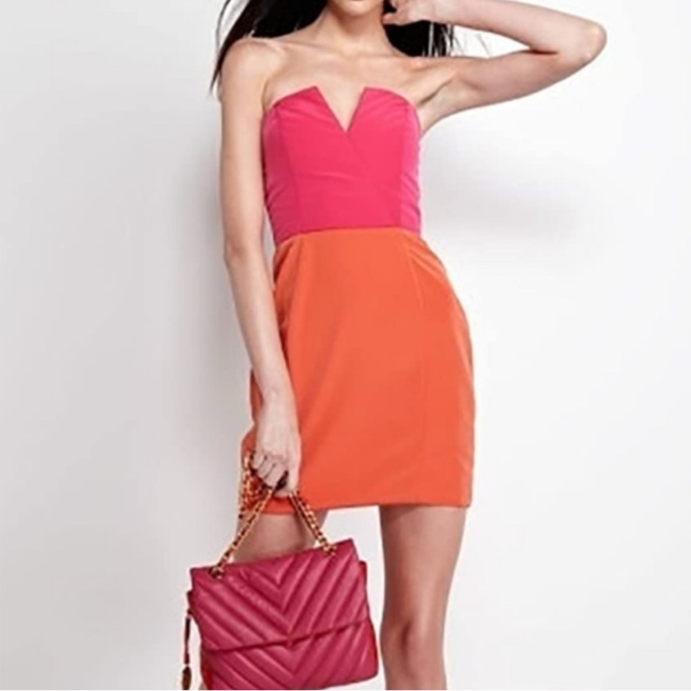Naven bombshell pink orange color block dress | Size M | NWT
